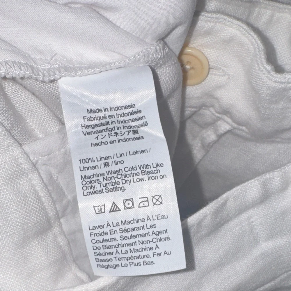 Madewell size 8 NWT NEW White Wide-Leg Linen Pants - Picture 12 of 12